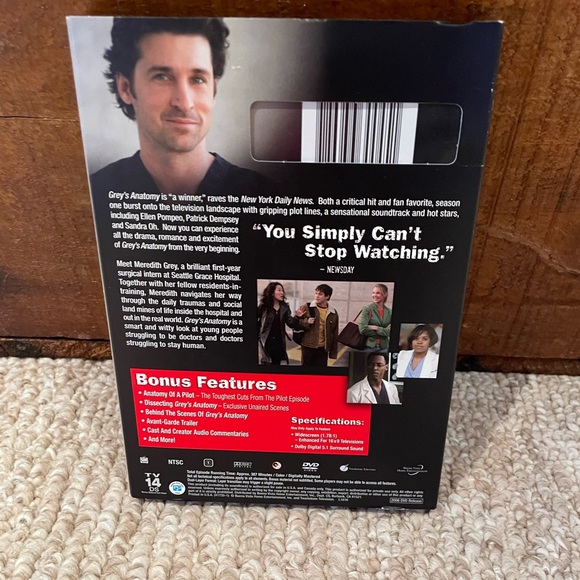 Grey’s Anatomy Season 1 DVD with 19 bonus unaired scenes - Picture 2 of 3